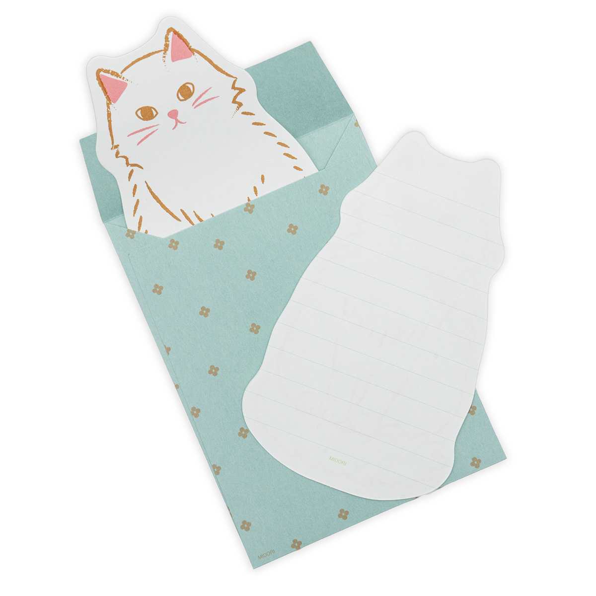 Midori Letter Set (924) Die-Cut Animal - Cat