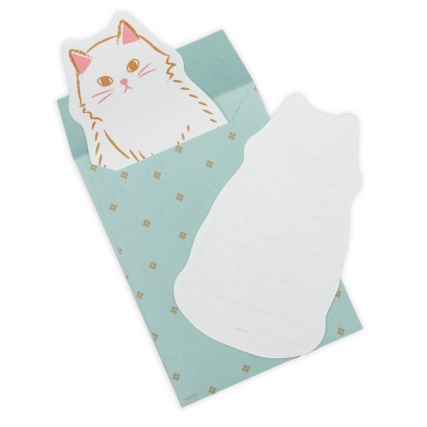 Midori Letter Set (924) Die-Cut Animal - Cat