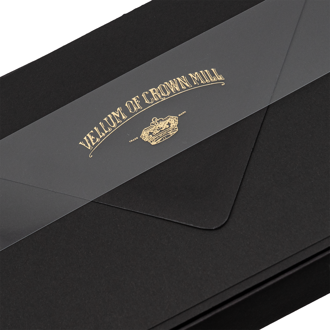 Original Crown Mill Vellum Large Note Card Box - Black