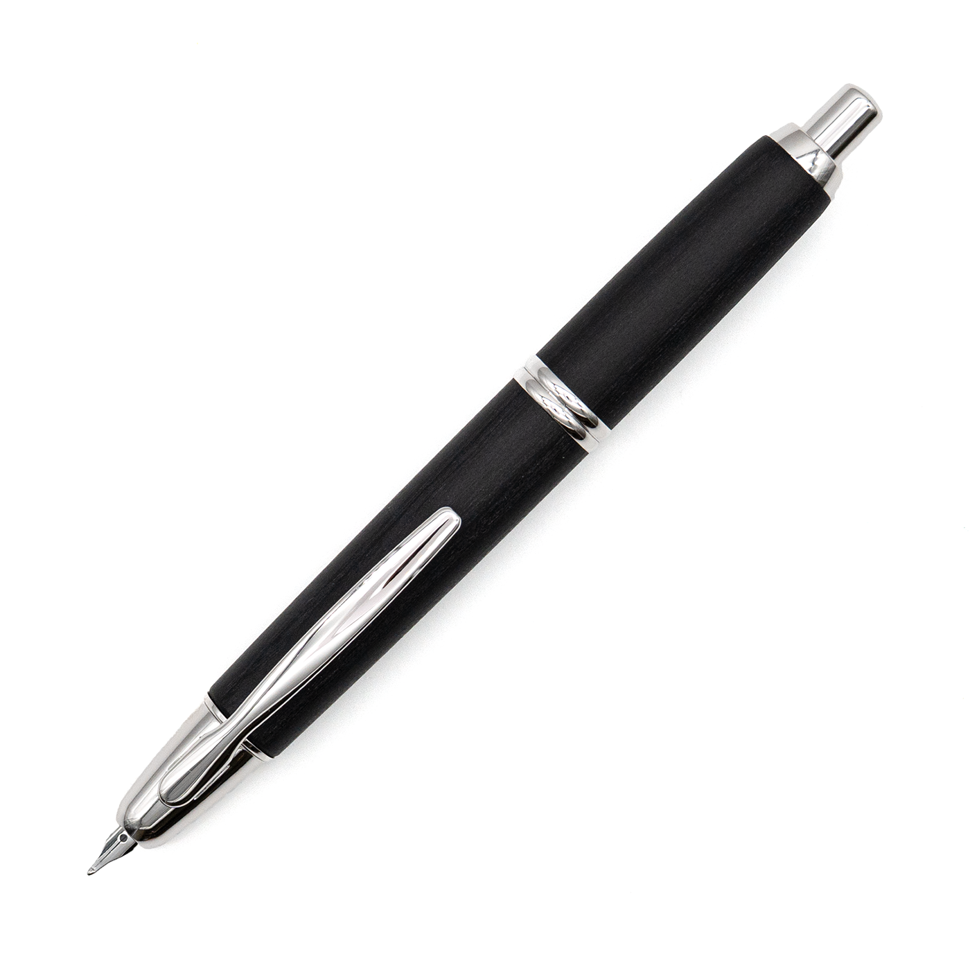 Pilot Vanishing Point - Black Birchwood Rhodium Trim