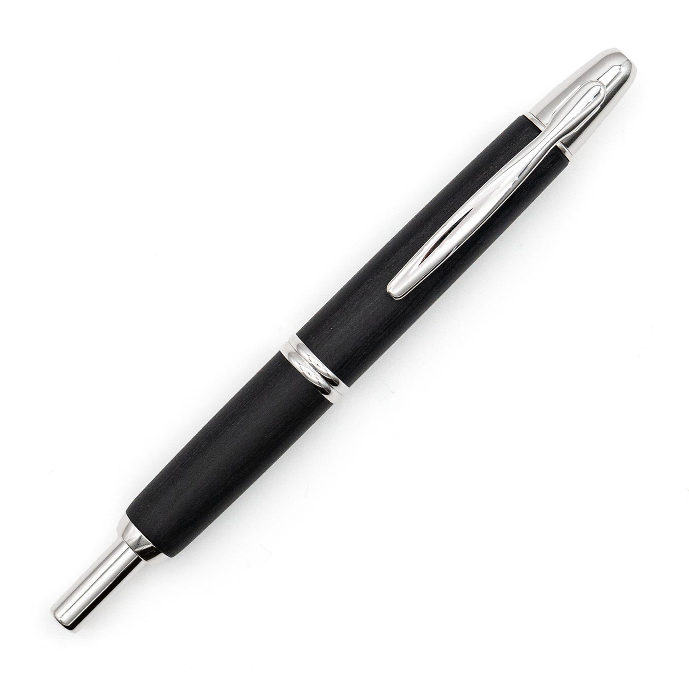 Pilot Vanishing Point - Black Birchwood Rhodium Trim
