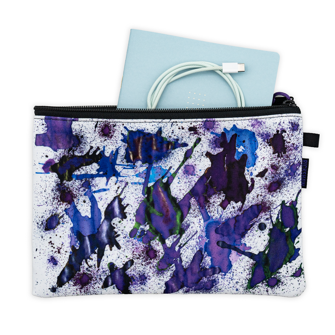 Rickshaw  Large Utility Pouch A5 - Purple Splatter