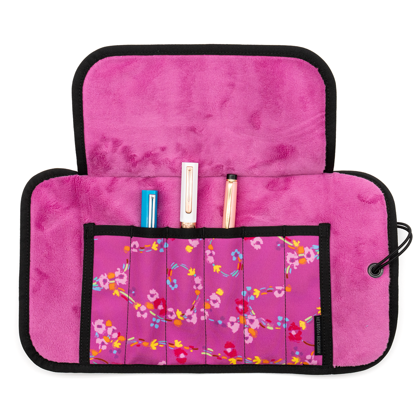 Rickshaw 6 Pen Roll With Flaps - Petals and Pastels