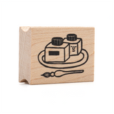 RiraRira Wooden Rubber Stamp - Castella Ink Bottle