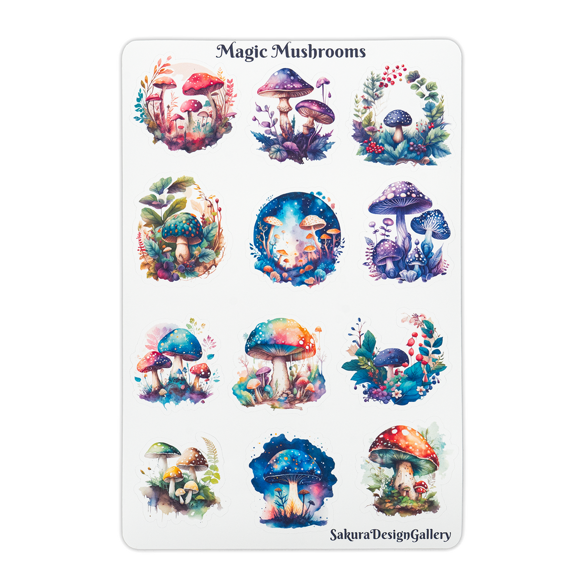 Sakura Design Gallery - Vinyl Stickers - Magic Mushrooms