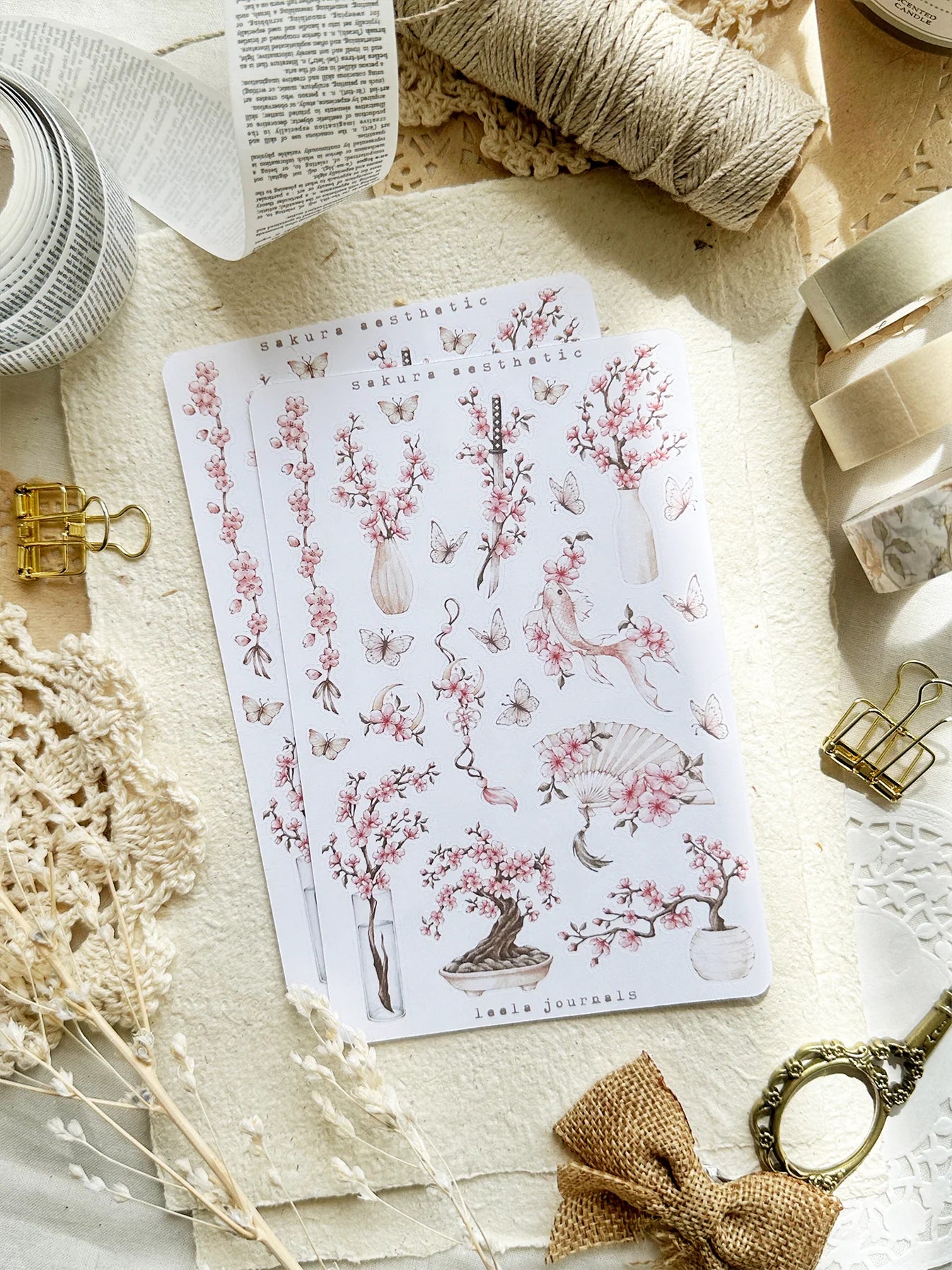 Leelajournals Sticker Sheet - Sakura Aesthetic