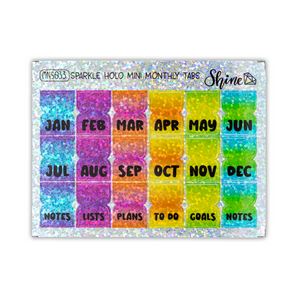 Shine Sticker Studio Mini Monthly Tabs - Rainbow Holo Sparkle Foil