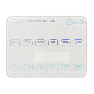Shine Sticker Studio Mini Monthly Tabs - Clear Foil Tall
