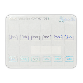 Shine Sticker Studio Mini Monthly Tabs - Clear Foil Tall