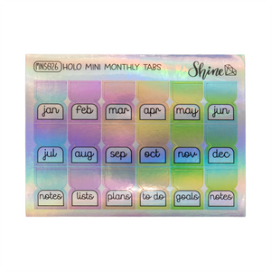 Shine Sticker Studio Mini Monthly Tabs - Rainbow Holo Foil