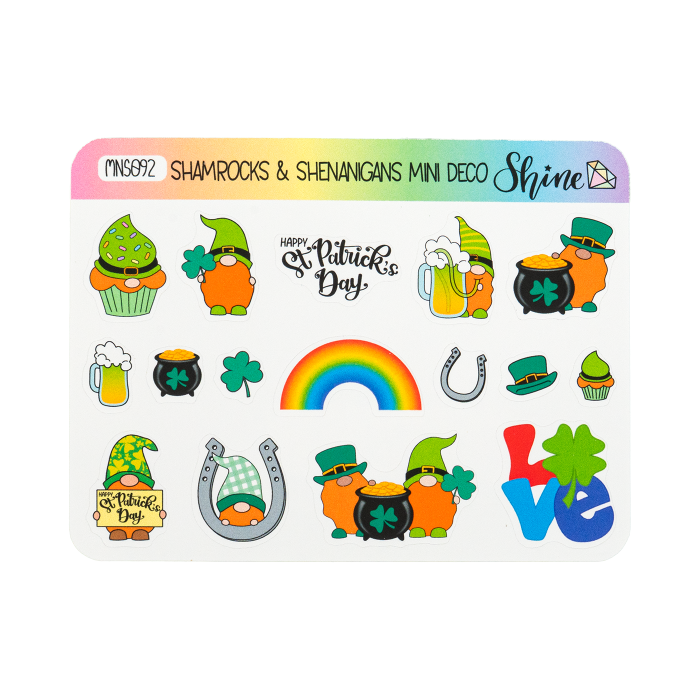 Shine Sticker Studio Sticker Sheet - Shamrocks & Shenanigans Mini