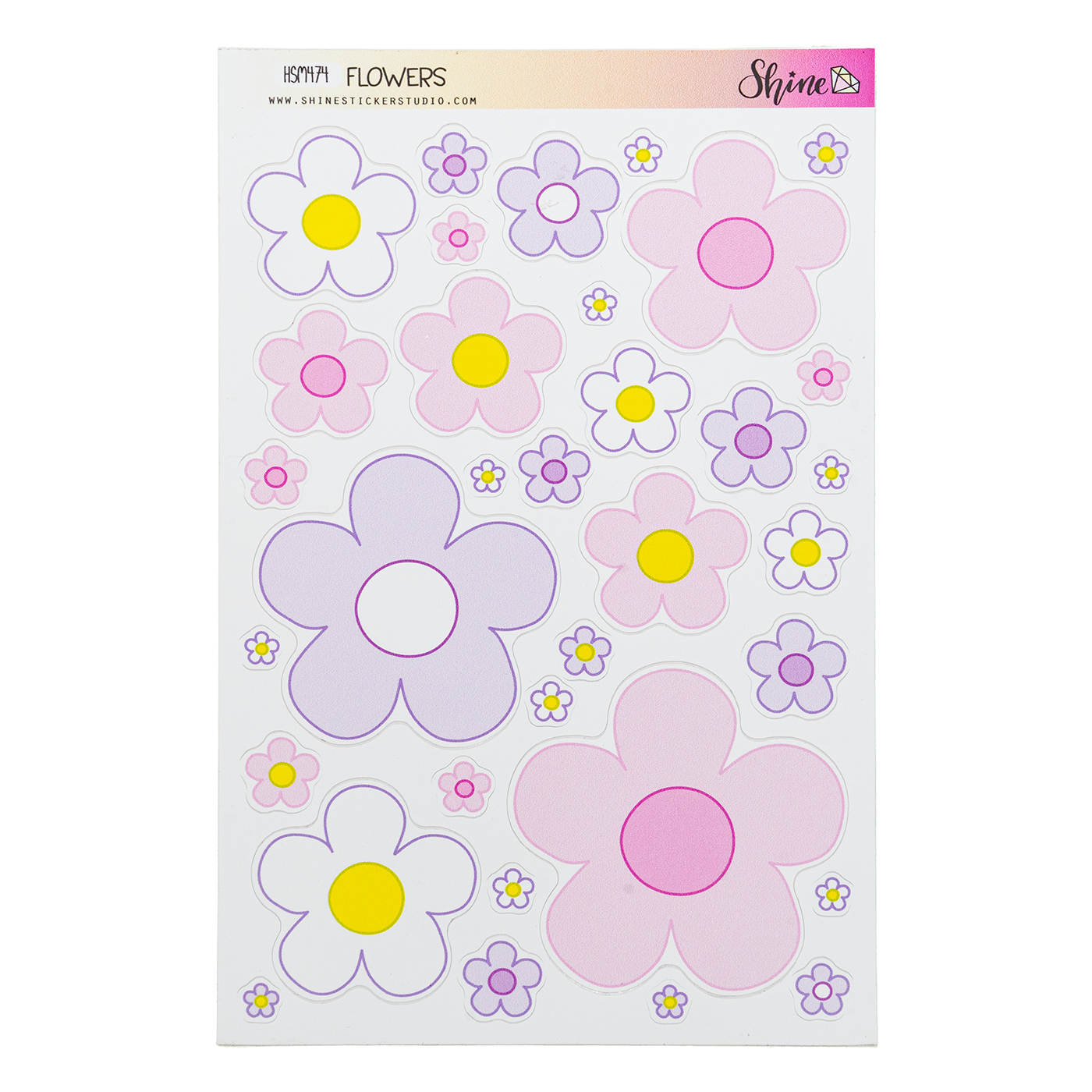 Shine Sticker Studio Sticker Sheet - Decorative Flowers