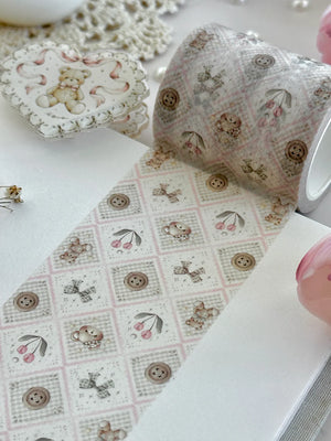 Leelajournals Washi Tape - Teddy Bear Wallpaper