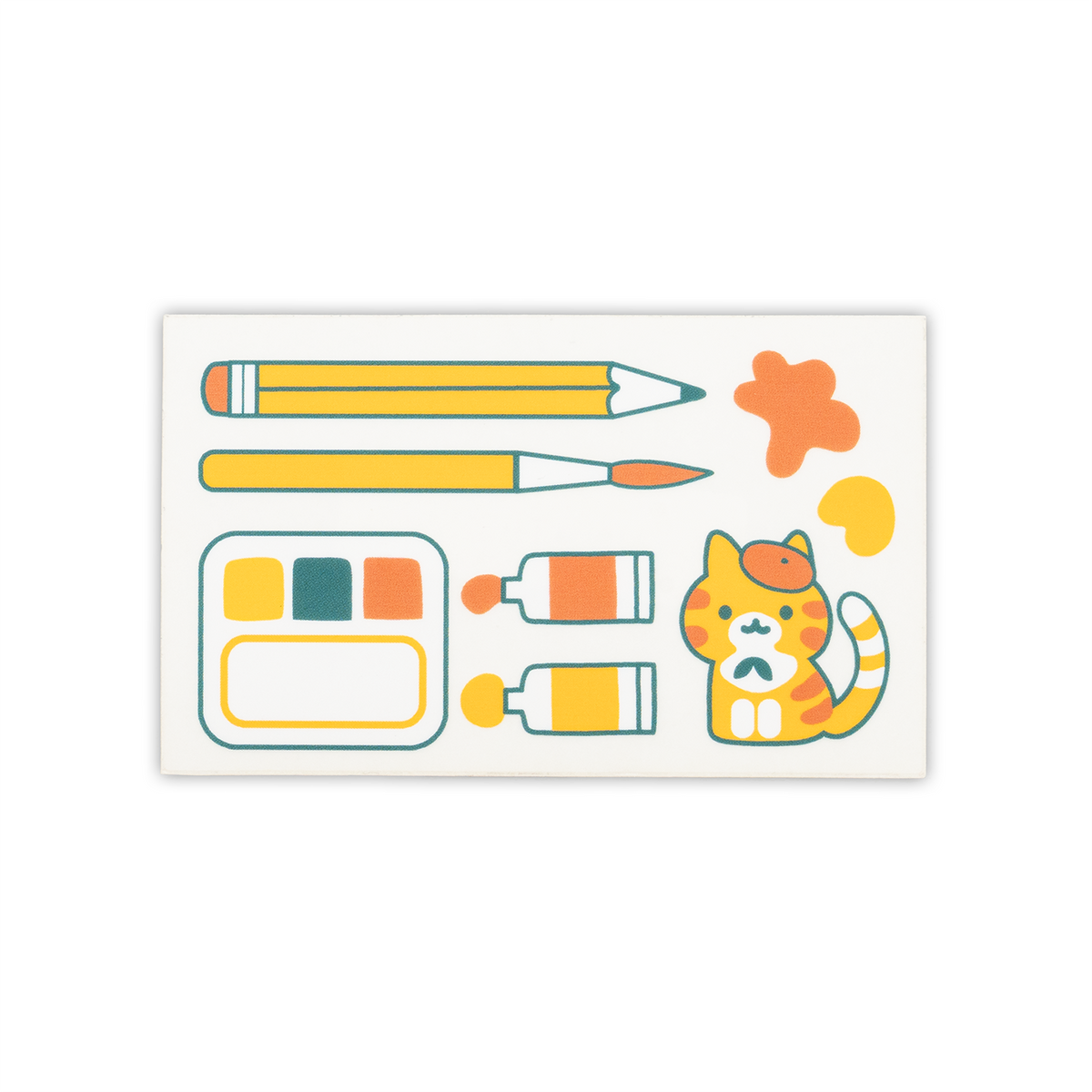 Thousand Skies - Artsy Orange Cat Vinyl Transparent Sticker