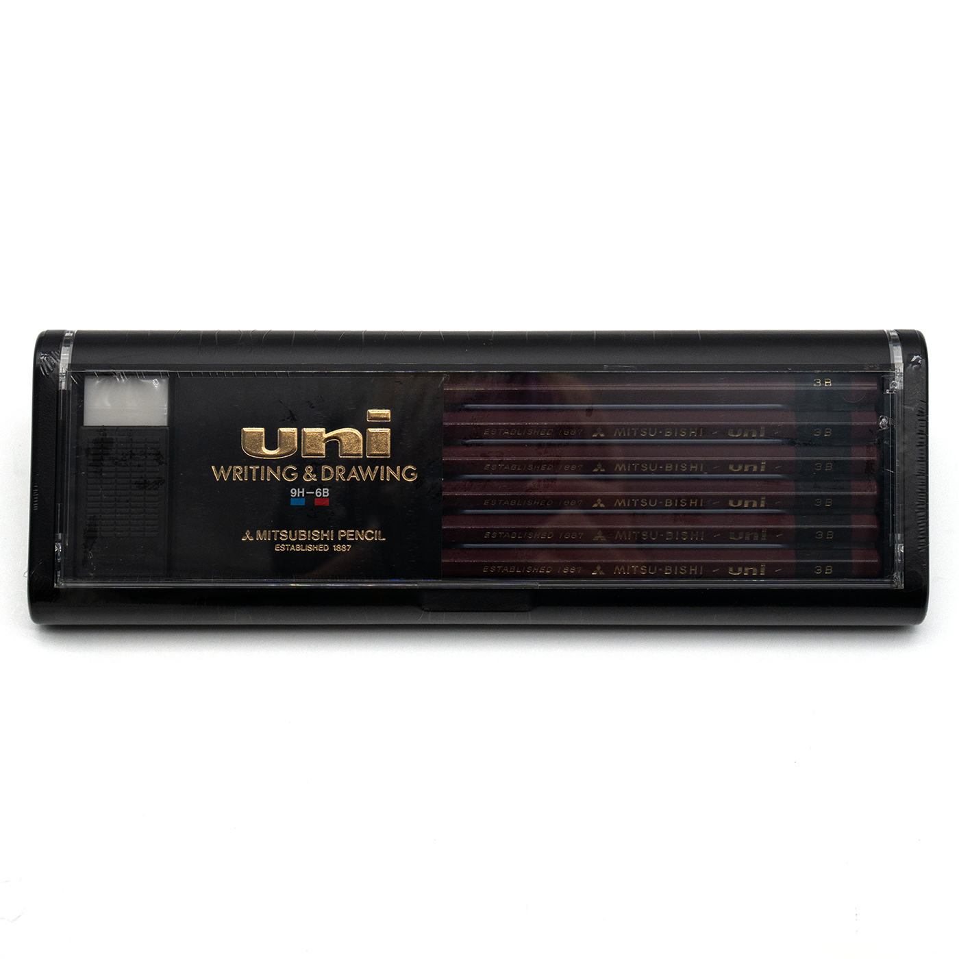 Uni Mitsubishi Pencil Set of 12 with Eraser