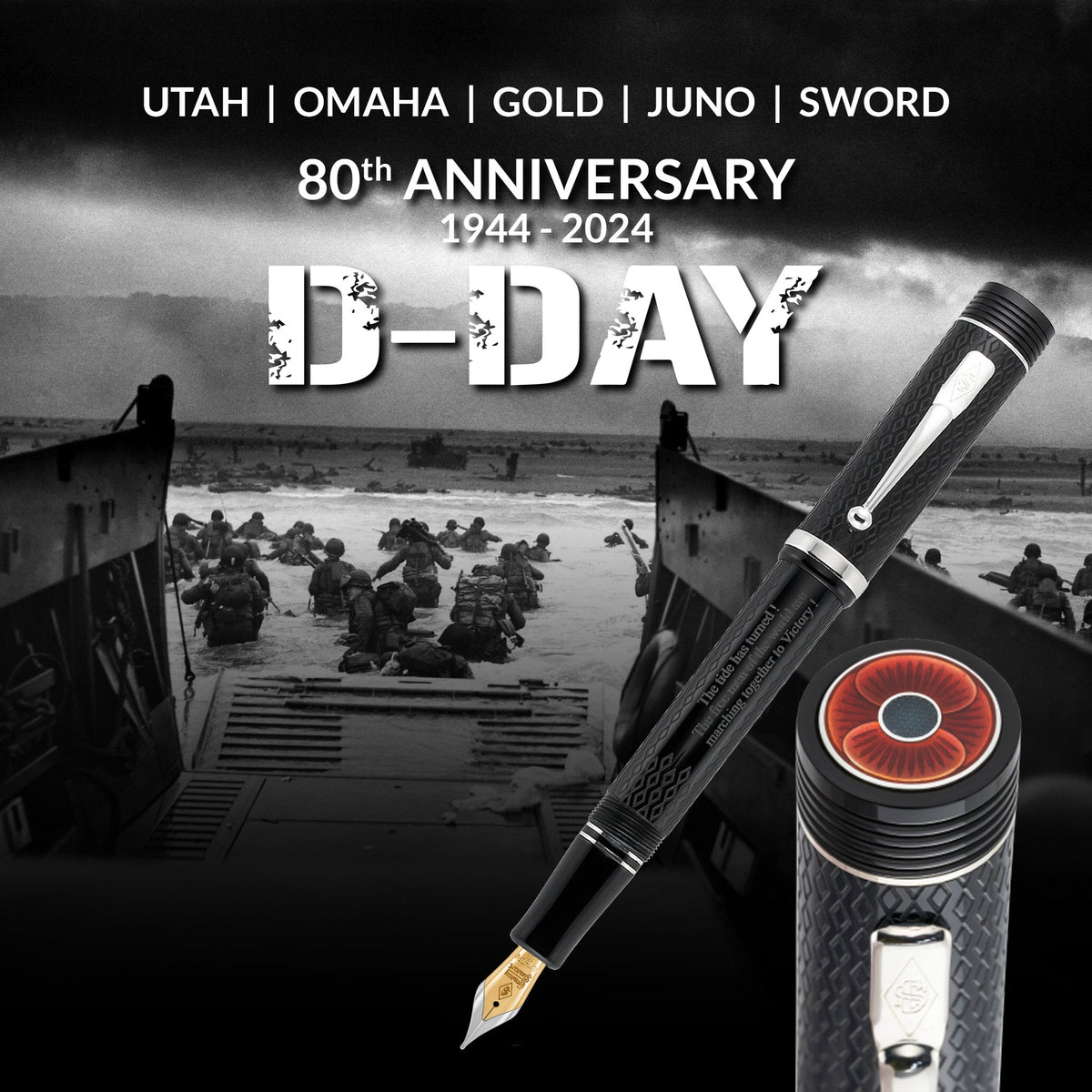 Conway Stewart Churchill - 80th Anniversary D-Day Poppy Pen