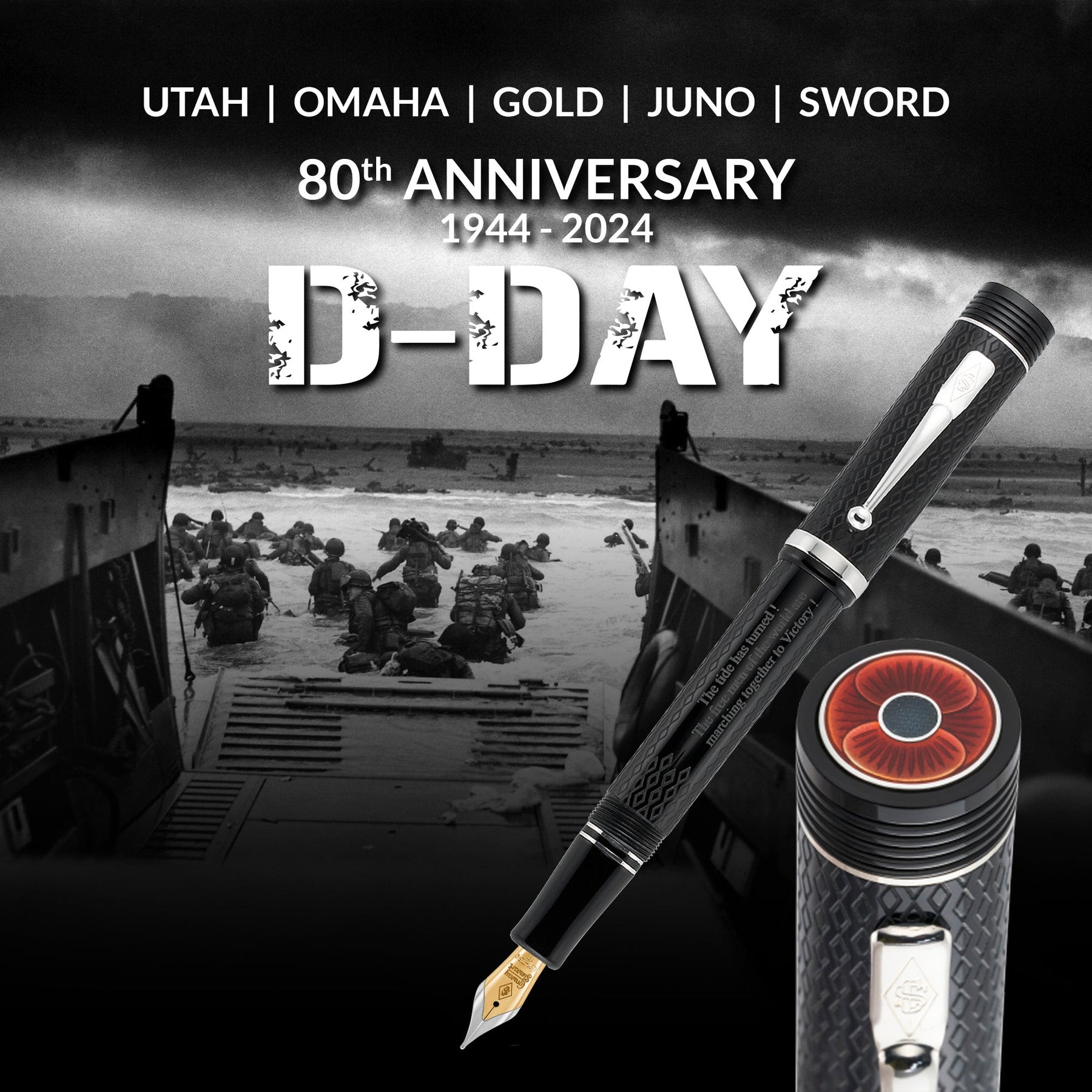 Conway Stewart Churchill - 80th Anniversary D-Day Poppy Pen