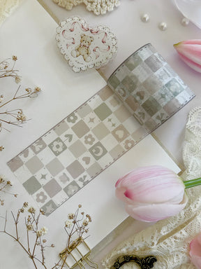 Leelajournals Washi Tape - Neutral Whimsy Checkered