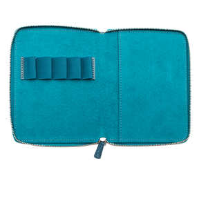 Galen Leather Co. Zippered 5 Slot Pen Case - Crazy Horse Ocean