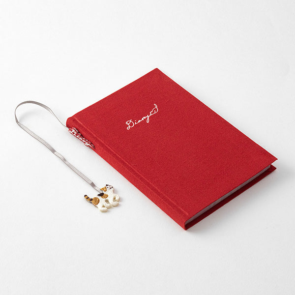 Midori Diary with Embroidered bookmark - Cat