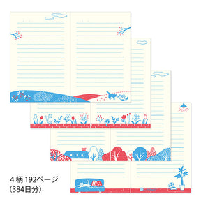 Midori Diary with Embroidered bookmark - Cat