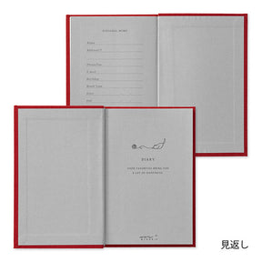 Midori Diary with Embroidered bookmark - Cat