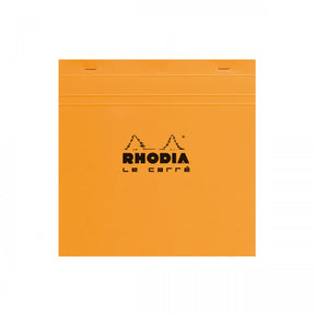 Classic Rhodia pads, with acid-free extra white paper, microperforated sheets, stiff back cover and reinforced staples.  Measures 5 3/4 x 5 3/4" 80 Sheets (160 Pages) Graph Paper Paper Weight: 80 GSM Orange Coated Cardboard Cove