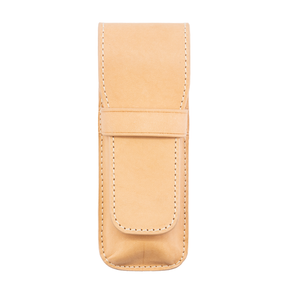Galen Leather Co. Flap Pen Case for 2 Pens - Undyed Leather