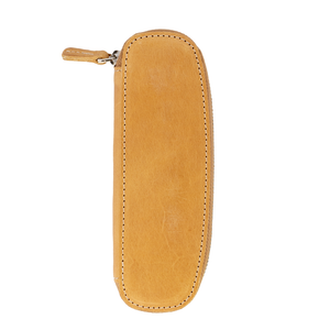 Galen Leather Co. Zippered Duo Slim Pen Case for 2 Pens - Crazy Horse Honey Ochre