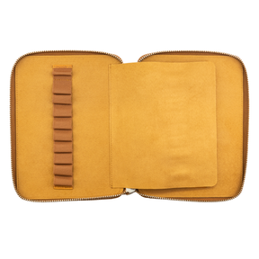 Galen Leather Co. Zippered 20 Slot Pen Case - Crazy Horse Brown