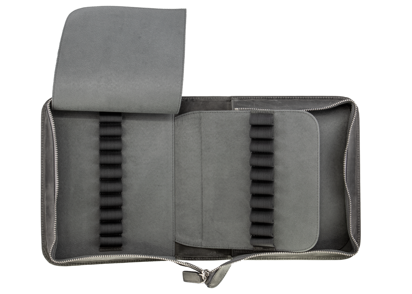 Galen Leather Co. Zippered 40 Slot Pen Case - Crazy Horse Smoky
