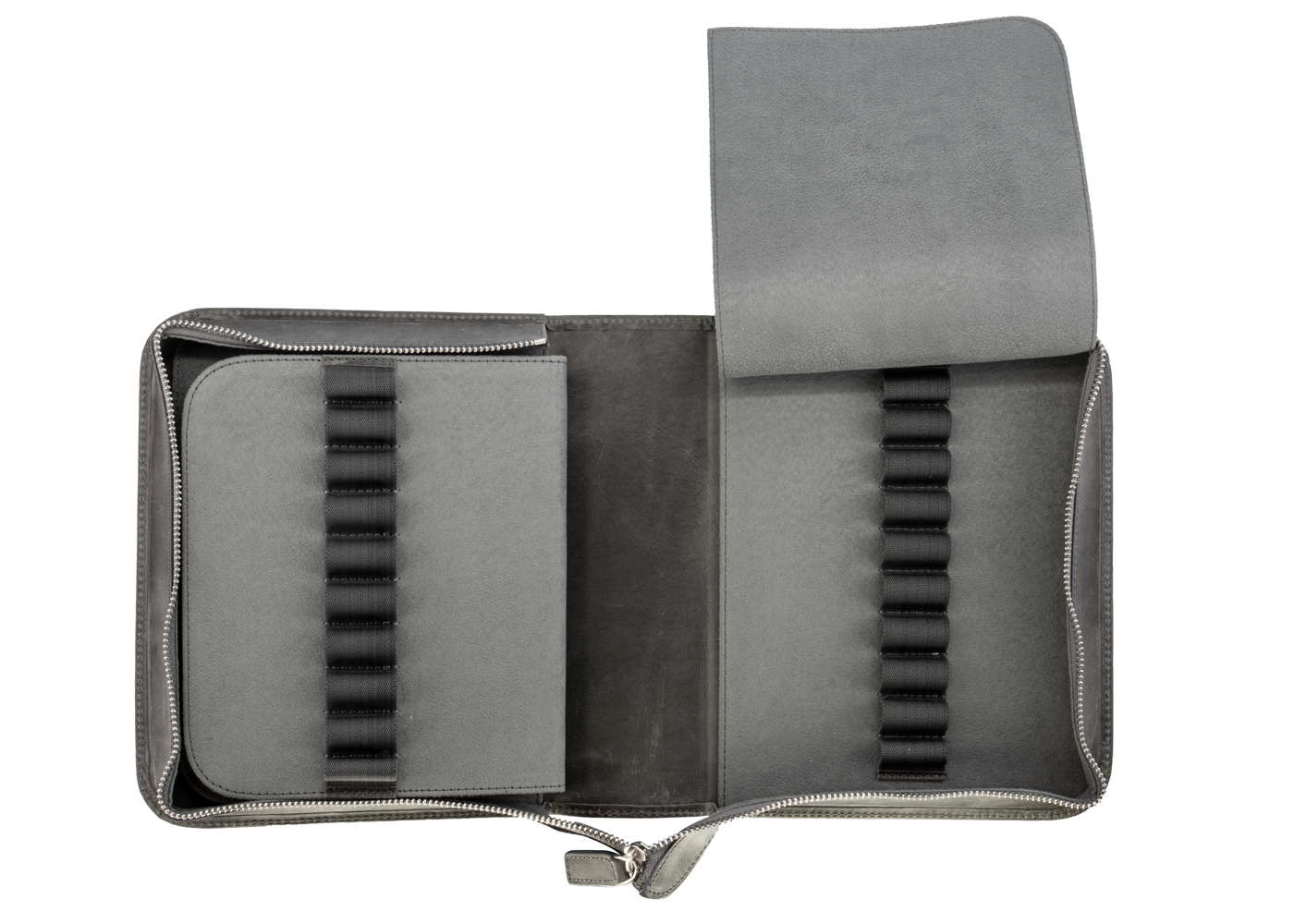 Galen Leather Co. Zippered 40 Slot Pen Case - Crazy Horse Smoky