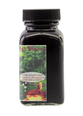 Brown permanent ink from Noodler's, made in USA.  Bulletproof  Archival - fade resistant  Forgery Resistant  Water Resistant