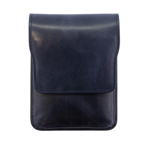 Galen Leather Co. Magnetic Flap Pen Case for 5 Pens - Crazy Horse Navy Blue