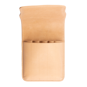 Galen Leather Co. Magnetic Flap Pen Case for 5 Pens - Undyed Leather
