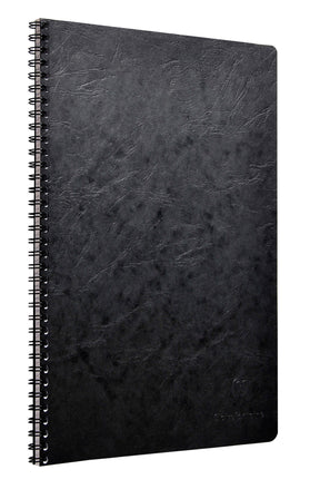 Clairefontaine Basics - A4 Side Wirebound Notebook- Black, Lined