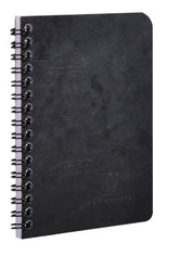 Clairefontaine Basics - A5 Side Wirebound Notebook With Pockets - Black Lined