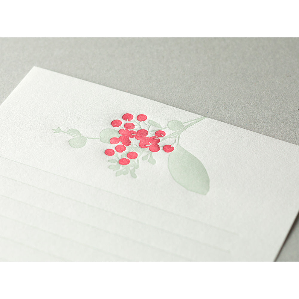 Midori Letter Set - Press Bouquet Red