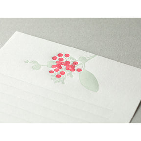 Midori Letter Set - Press Bouquet Red