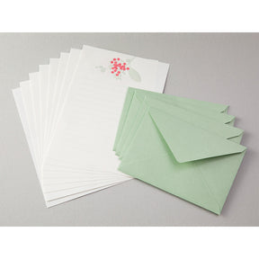 Midori Letter Set - Press Bouquet Red