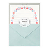 Midori Letter Set 478- Press Flower Frame Light Blue