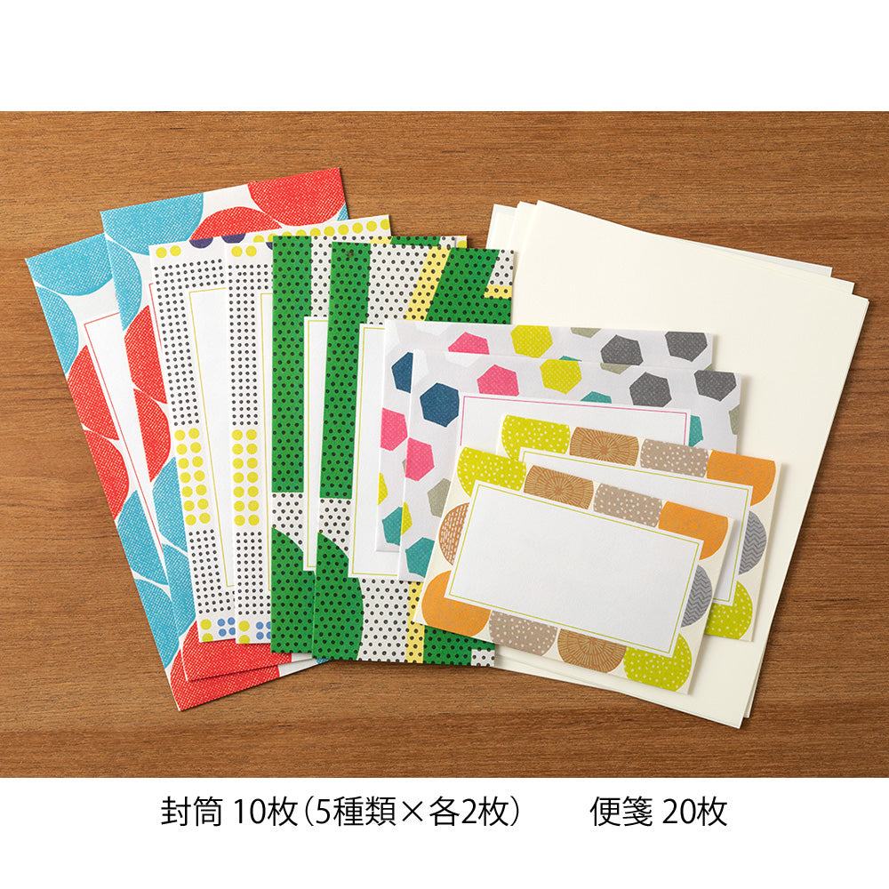 Midori Multiple Packed Letter Set 762- Geometric