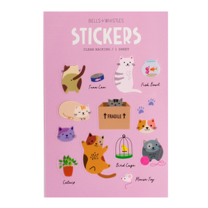 Girl of All Work - Bells & Whistles Stickers Clear Backed  - Cats