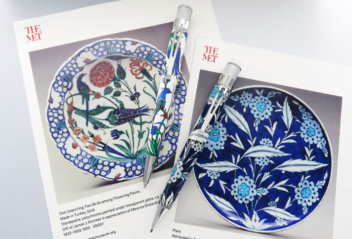 Retro 1951 "The MET" - IZNIK Garden Tornado Rollerball and pencil set