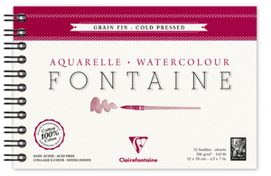 Clairefontaine Fontaine Watercolor Notebook - 300gsm Cold Pressed