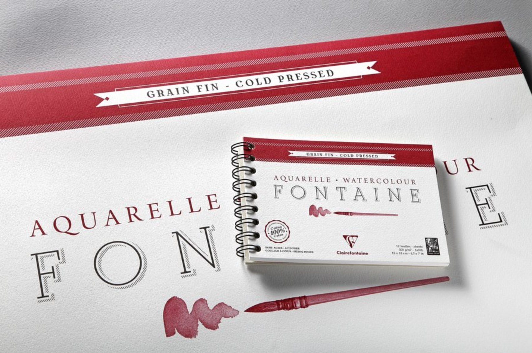Clairefontaine Fontaine Watercolor Notebook - 300gsm Cold Pressed