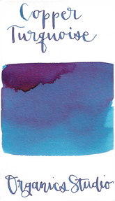 Light turquoise fountain pen ink with good shading, and slight sheen on non-absorbent paper such as Tomoe River paper.