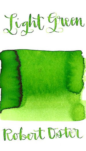 Robert Oster Light Green is a spring-y light green fountain pen ink with medium shading. 