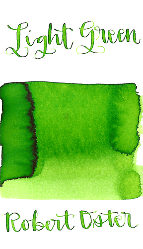 Robert Oster Light Green is a spring-y light green fountain pen ink with medium shading. 