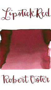 Robert Oster Lipstick Red is a medium dusky red fountain pen ink with medium shading. 